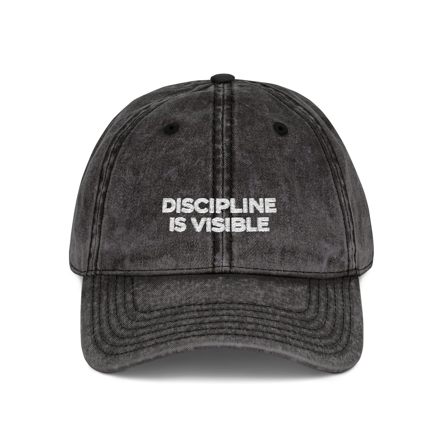 Vintage Embroidered Cap - "Discipline Is Visible" Distressed Baseball Hat