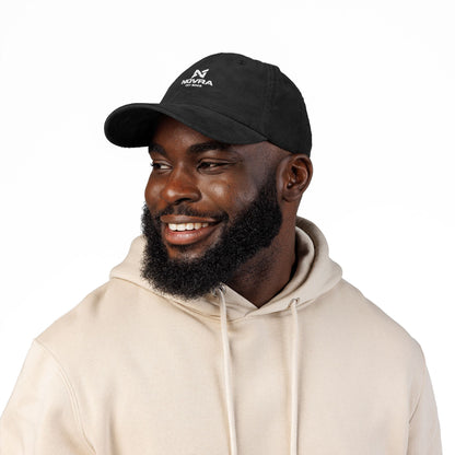 Vintage Corduroy Embroidered Cap — NOVRA Logo Dad Hat