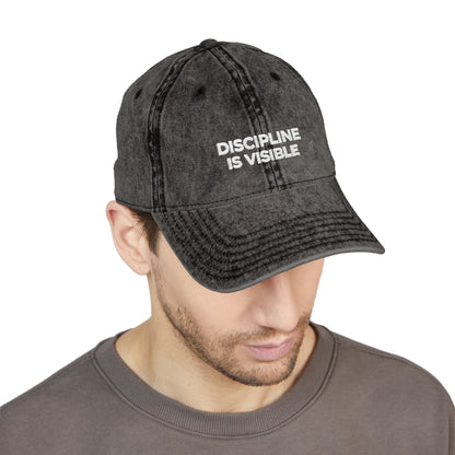 Vintage Embroidered Cap - "Discipline Is Visible" Distressed Baseball Hat