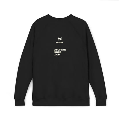 Discipline Is Visible Sweatshirt — Minimal Motivational Raglan Crewneck