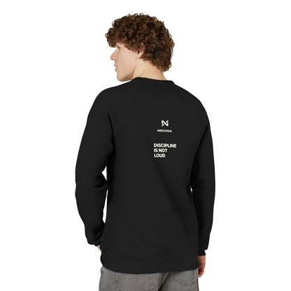 Discipline Is Visible Sweatshirt — Minimal Motivational Raglan Crewneck