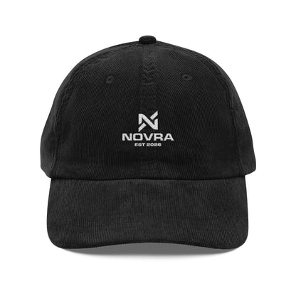 Vintage Corduroy Embroidered Cap — NOVRA Logo Dad Hat