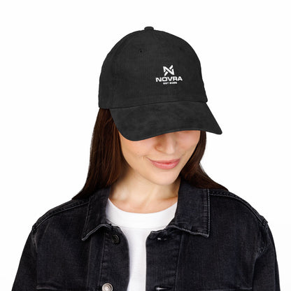 Vintage Corduroy Embroidered Cap — NOVRA Logo Dad Hat
