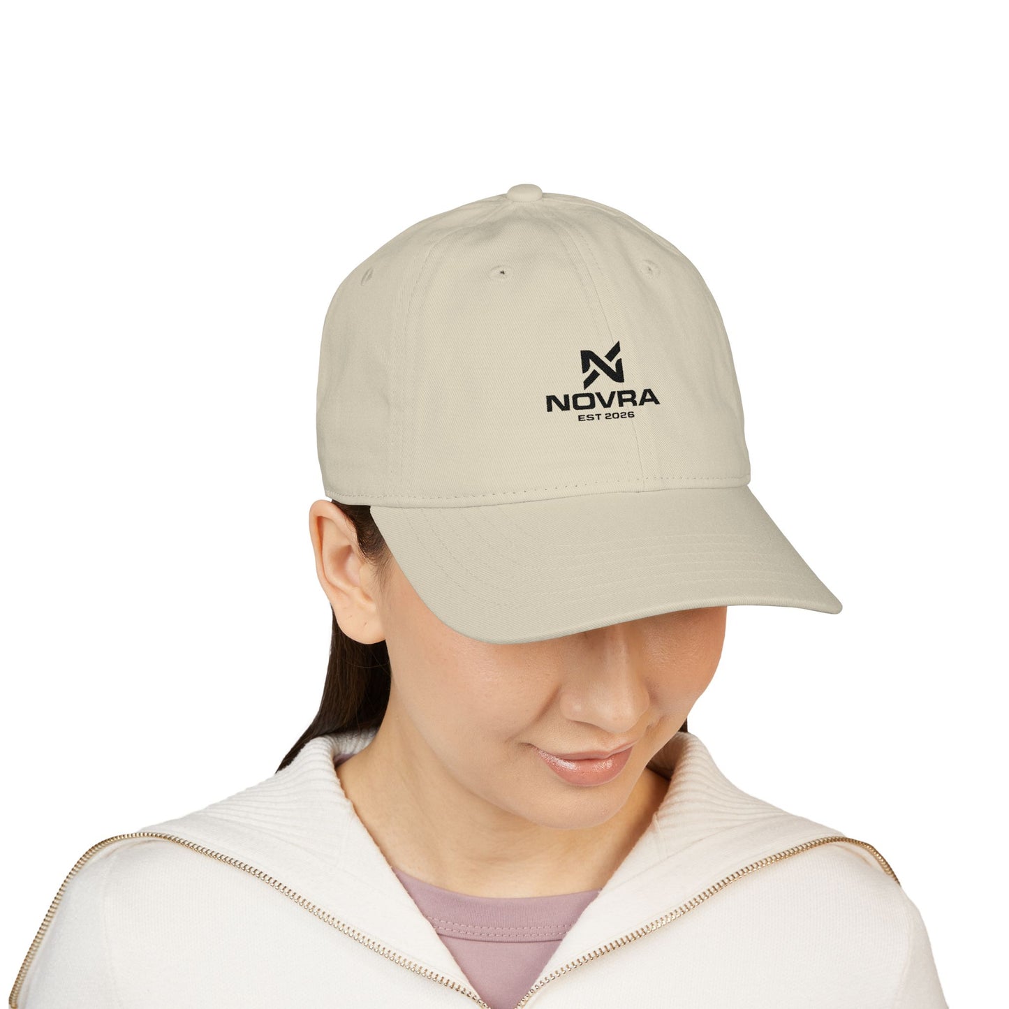 Organic Embroidered Baseball Cap — NOVRA Logo