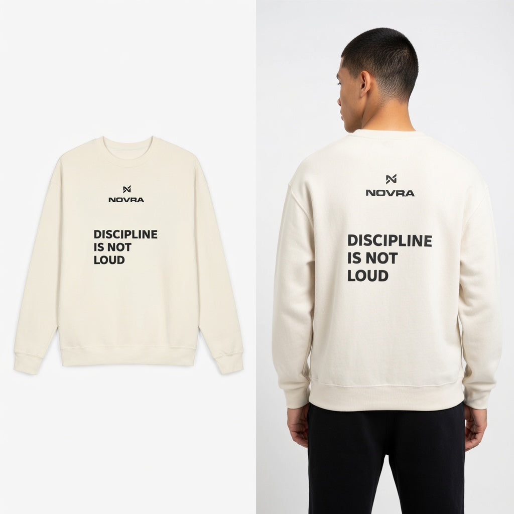 Discipline Is Visible Crewneck Sweatshirt – Minimal Motivational Crewneck