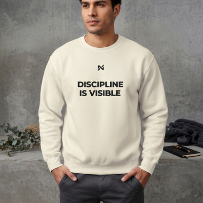 Discipline Is Visible Crewneck Sweatshirt – Minimal Motivational Crewneck